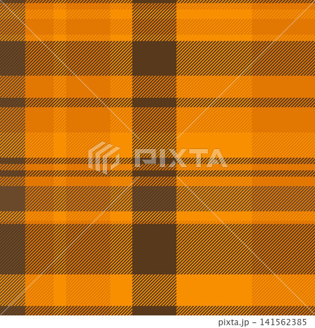 Handmade texture fabric tartan, beautiful textile plaid pattern. Net seamless background check vector in orange and bright colors. Handmade texture fabric tartan, beautiful textile plaid pattern. Net seamless background check vector in orange and bright colors. 141562385