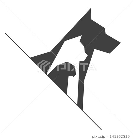 Modern minimalist pet logo vector illustration featuring a dog, cat, and bird in a negative space style, ideal for veterinary clinics, animal shelters, and pet care brands. Modern minimalist pet logo vector illustration featuring a dog, cat, and bird in a negative space style, ideal for veterinary clinics, animal shelters, and pet care brands. 141562539