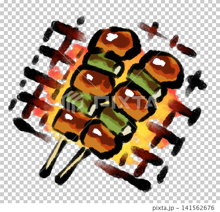 Brush painting style / Izakaya (Japanese pub) / Yakitori (grilled chicken skewers) / Illustration material / PNG material Brush painting style / Izakaya (Japanese pub) / Yakitori (grilled chicken skewers) / Illustration material / PNG material 141562676