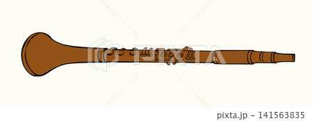 Vector line drawing of clarinet 141563835