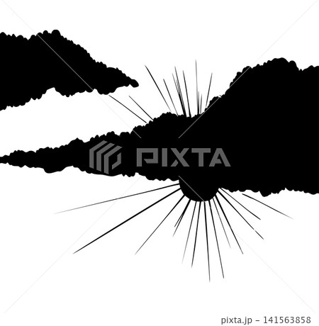 Vector drawing. Sun on cloudy sky Vector drawing. Sun on cloudy sky 141563858