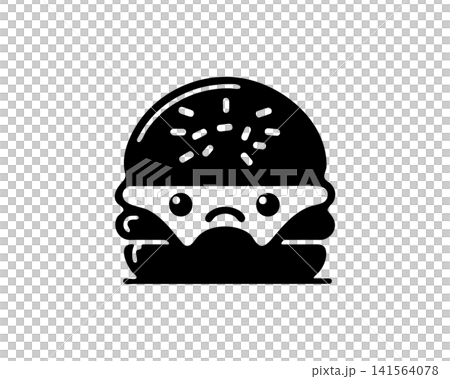 A simple black and white icon of a classic cheeseburger vector illustration. A simple black and white icon of a classic cheeseburger vector illustration. 141564078