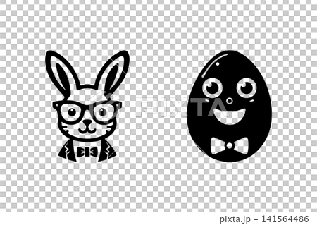 A cute black and white line art illustration featuring a nerdy rabbit wearing glasses vector illustration. A cute black and white line art illustration featuring a nerdy rabbit wearing glasses vector illustration. 141564486