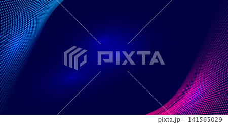 Dotted technology background with abstract color style 141565029