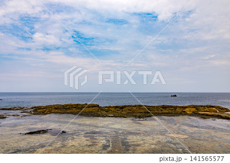 夏の佐渡の海の風景、下相川の千畳敷付近 夏の佐渡の海の風景、下相川の千畳敷付近 141565577