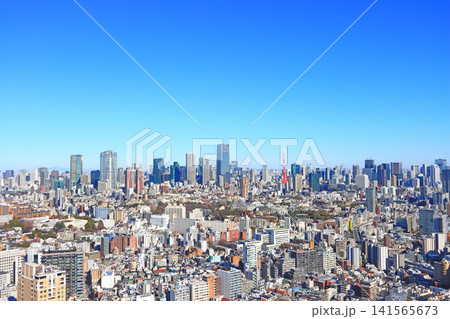 東京都港区、東京の町並みと東京タワーの風景 東京都港区、東京の町並みと東京タワーの風景 141565673
