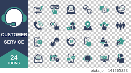 Icon set related to customer service and customer centers Icon set related to customer service and customer centers 141565828