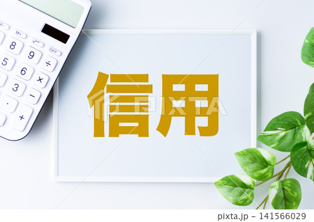 信用の文字のホワイトボード 信用の文字のホワイトボード 141566029