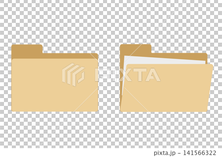 書類が入ったファイルと閉じたフォルダのセットイラスト素材 書類が入ったファイルと閉じたフォルダのセットイラスト素材 141566322