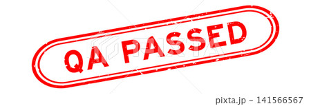 Grunge red QA (quality assurance) passed word rubber seal stamp on white background Grunge red QA (quality assurance) passed word rubber seal stamp on white background 141566567