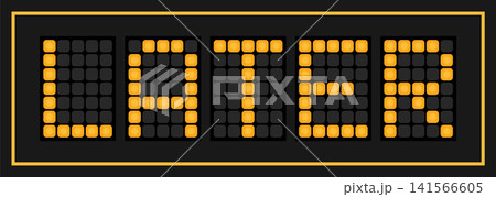 Orange color led banner in word later on black background Orange color led banner in word later on black background 141566605