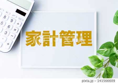 家計管理の文字のホワイトボード 家計管理の文字のホワイトボード 141566609