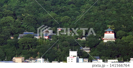 レトロ和歌山　高津子山から望む紀三井寺 141566764