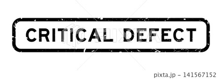 Grunge black critical defect word square rubber seal stamp on white background 141567152