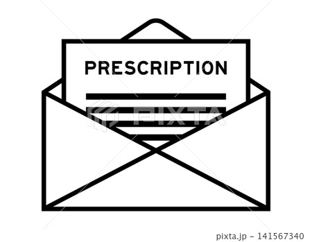 Envelope and letter sign with word prescription as the headline 141567340