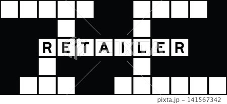 Alphabet letter in word retailer on crossword puzzle background Alphabet letter in word retailer on crossword puzzle background 141567342