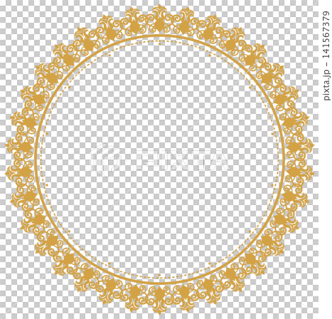Ornate Gold Geometric Circle Frame Clipart Illustration with Intricate Luxury Pattern for Wedding Invitation Card, Luxury Branding Logo Border, Badge Design, Scrapbooking, and Paper Craft Ornate Gold Geometric Circle Frame Clipart Illustration with Intricate Luxury Pattern for Wedding Invitation Card, Luxury Branding Logo Border, Badge Design, Scrapbooking, and Paper Craft 141567379