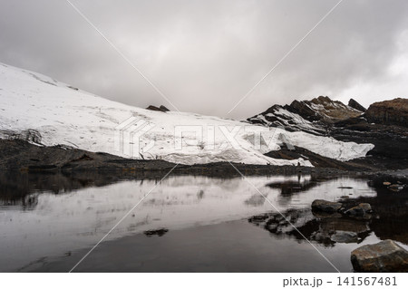 Pastoruri Glacier and its reflection in Huaraz, Peru Andean region Pastoruri Glacier and its reflection in Huaraz, Peru Andean region 141567481
