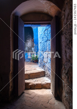 Ancient Kitchens at Santa Catalina Monastery in Arequipa, Peru 141567483
