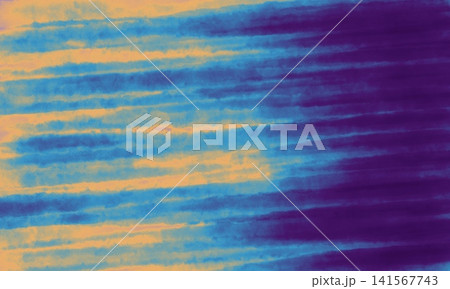 Abstract Orange and Blue Striped Watercolor Background 141567743