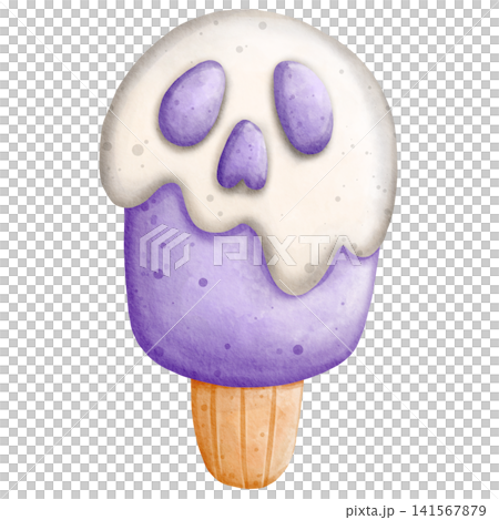 Watercolor Halloween Skull Popsicle Ice Cream Clipart Illustration for Spooky Party Decor, Trick or Treat Invitation, Scrapbooking, Sticker Design, and Festive Crafts Watercolor Halloween Skull Popsicle Ice Cream Clipart Illustration for Spooky Party Decor, Trick or Treat Invitation, Scrapbooking, Sticker Design, and Festive Crafts 141567879