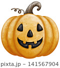 Watercolor Jack o Lantern Pumpkin Clipart Illustration for Halloween Party Decor, Spooky Autumn Invitation, Scrapbooking, Sticker Design, and Festive Crafts 141567904