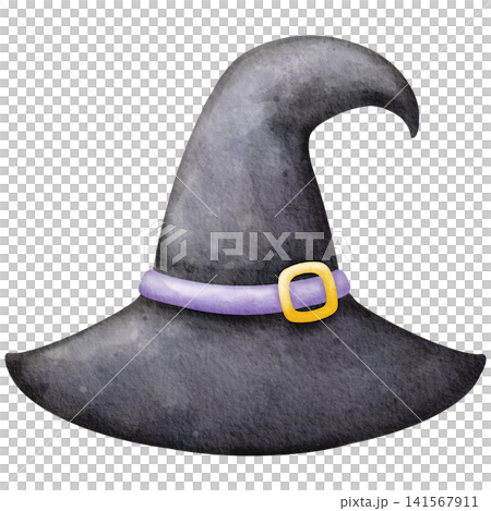 Watercolor Halloween Black Witch Hat Clipart Illustration for Magic Party Decor, Spooky Halloween Invitation, Scrapbooking, Sticker Design, and Festive Crafts Watercolor Halloween Black Witch Hat Clipart Illustration for Magic Party Decor, Spooky Halloween Invitation, Scrapbooking, Sticker Design, and Festive Crafts 141567911