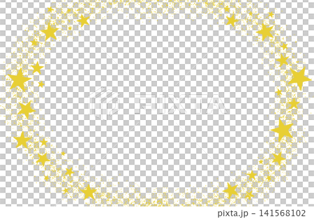 Stardust illustration frame with stars on both sides, circular type. Stardust illustration frame with stars on both sides, circular type. 141568102