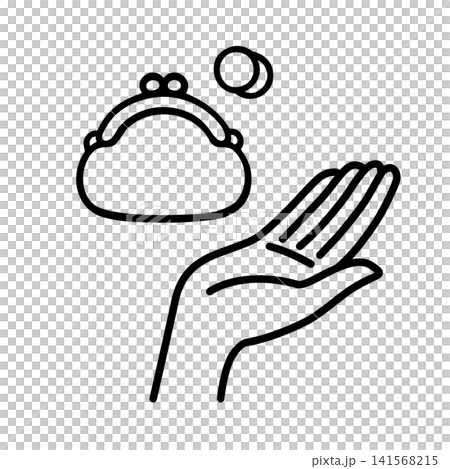 An illustration showing a wallet on the palm of the right hand. An illustration showing a wallet on the palm of the right hand. 141568215
