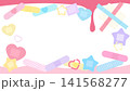 カラフルな可愛い絆創膏のフレーム16：9 141568277
