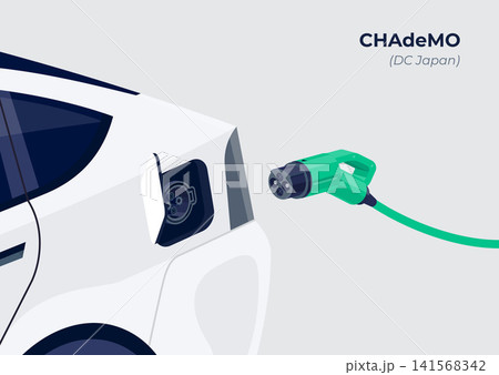 Chademo standard charging connector plug and socket. Chademo standard charging connector plug and socket. 141568342