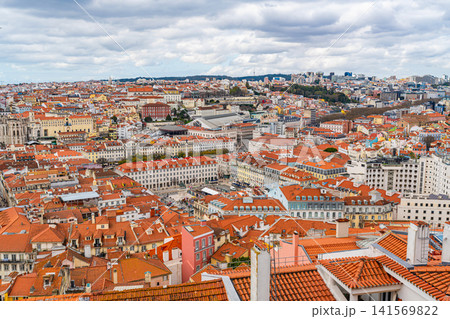 Lisbon cityscape with Tagus river and 25 de Abril bridge Portugal Lisbon cityscape with Tagus river and 25 de Abril bridge Portugal 141569822