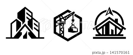 Modern Urban Construction Skyline Logo Vector 141570161
