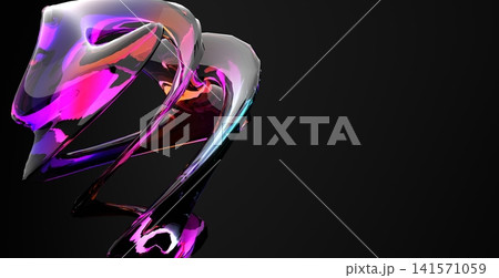Abstract Transparent Glass Ribbon Waves 3D Render Modern Gradient Background Abstract Transparent Glass Ribbon Waves 3D Render Modern Gradient Background 141571059
