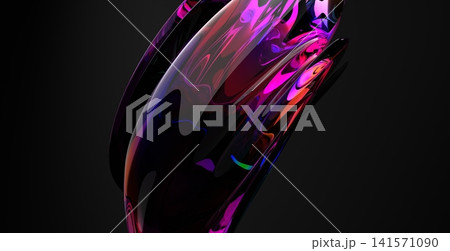 Abstract Glossy Glass Liquid Form 3D Render on Dark Premium Background Design Abstract Glossy Glass Liquid Form 3D Render on Dark Premium Background Design 141571090