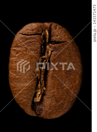 super macro shot of one roasted coffee bean 141571473