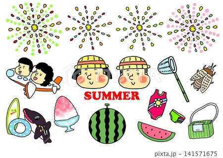 夏のイラストセット jpeg 141571675
