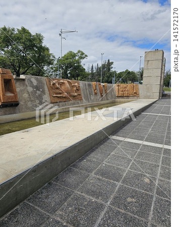 Cordoba, Argentina - April 11, 2026: Relief Panels and Water Channel at Plaza Espana 141572170