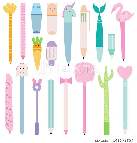 . Pens and markers vector big set . Pens and markers vector big set 141572854