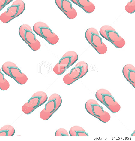 A seamless vector pattern featuring summer flip flops 141572952