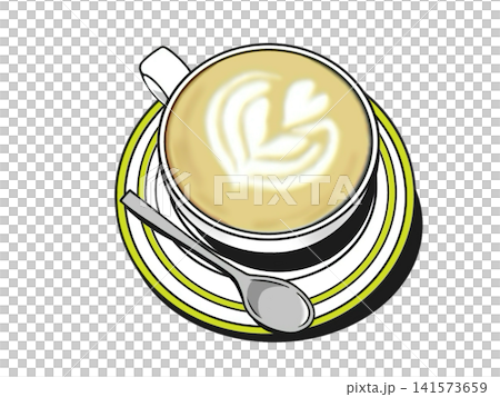 An illustration of a coffee drink, a cafe latte. An illustration of a coffee drink, a cafe latte. 141573659
