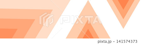 Minimalist banner featuring pastel peach and orange geometric chevron arrow shapes on white background. 141574373