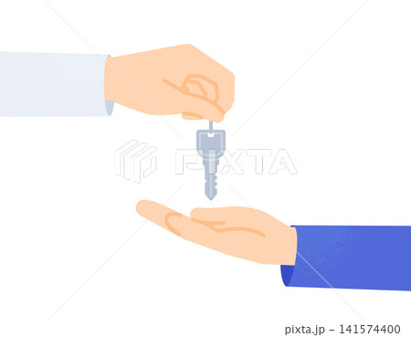 鍵の受け渡し 不動産契約や引き渡しを表すイラスト素材 141574400