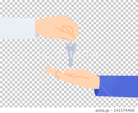 鍵の受け渡し 不動産契約や引き渡しを表すイラスト素材 141574400