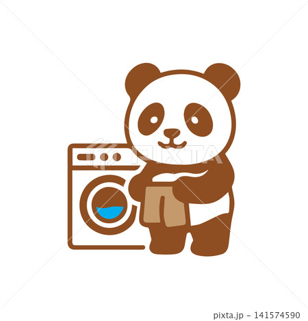 cute panda doing laundry cute panda doing laundry 141574590