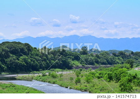 初夏の荒川　栗谷瀬橋から上流の眺め 141574713