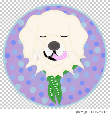 Golden Retriever face illustration with a circular background Golden Retriever face illustration with a circular background 141575112