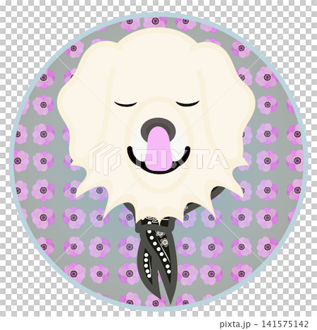 Golden Retriever face illustration with a circular background Golden Retriever face illustration with a circular background 141575142