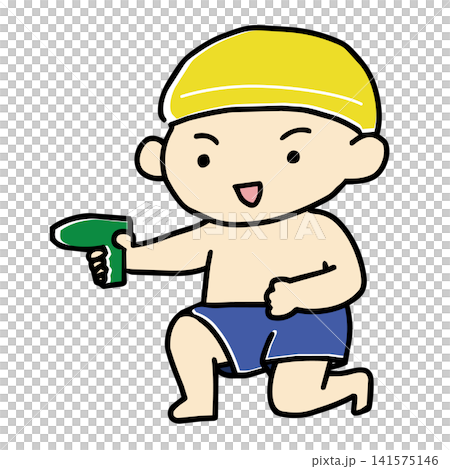 水泳 水着の男の子のイラスト02 水泳 水着の男の子のイラスト02 141575146