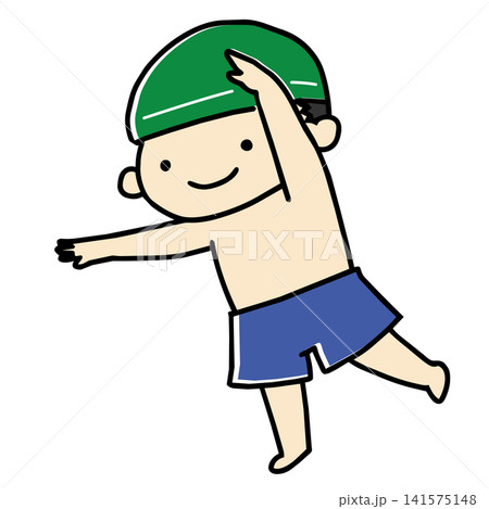 水泳 水着の男の子のイラスト03 水泳 水着の男の子のイラスト03 141575148